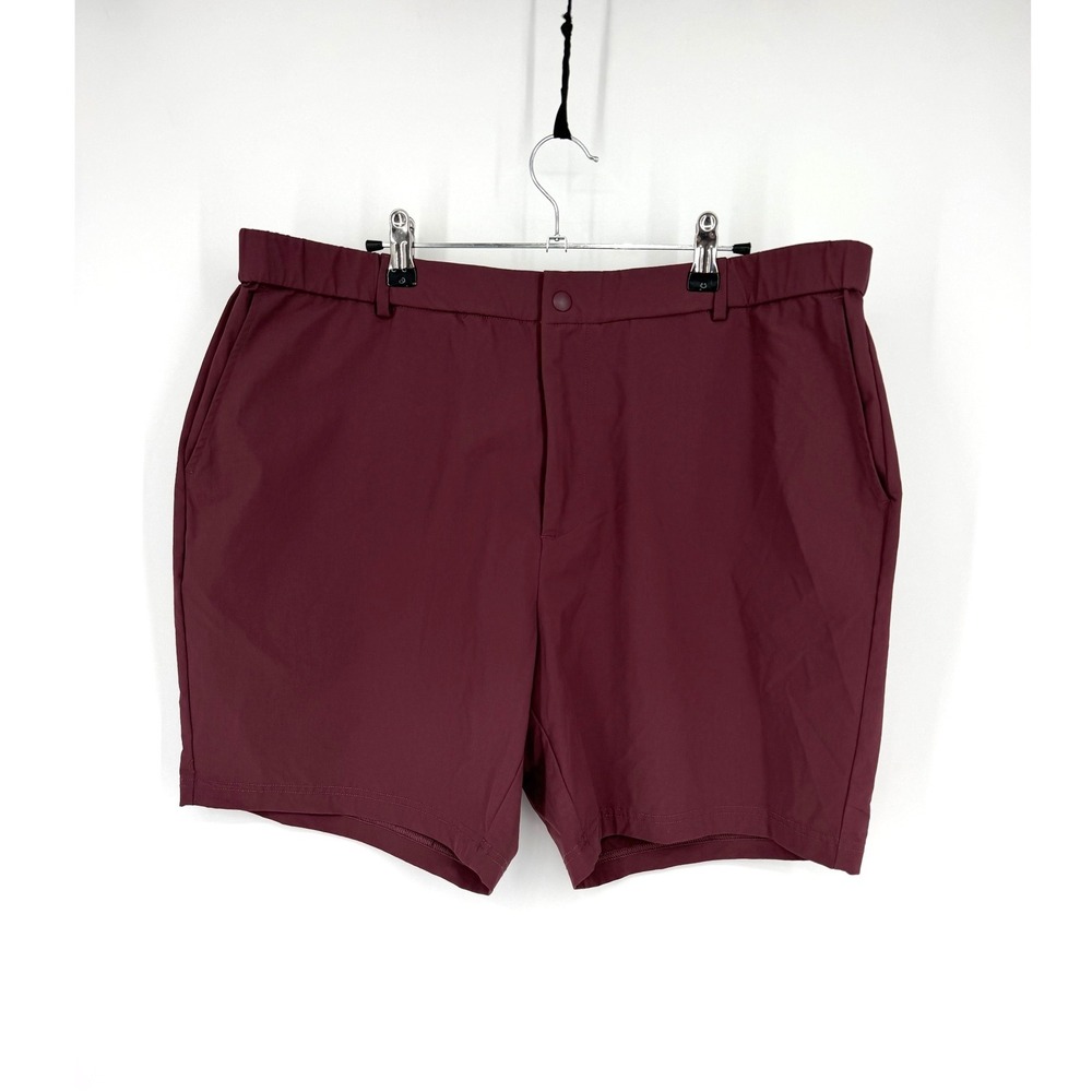 Bearbottom Mens XXL Burgundy 7‎ Inch Inseam Tech Stretch Chino Shorts Maroon
